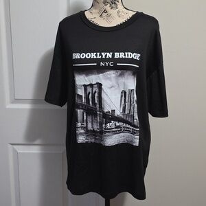 Brooklyn Bridge NYC New York City Graphic Tee Shirt Top M Unisex